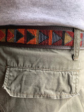 Load image into Gallery viewer, Black, Browns &amp; Grey Dark Brown Beaded Leather Belt