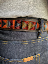 Load image into Gallery viewer, Black, Browns &amp; Grey Dark Brown Beaded Leather Belt