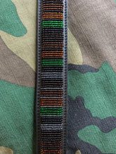 Load image into Gallery viewer, Camo Stripes Black Beaded Leather Belt