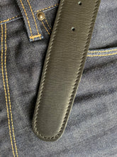 Load image into Gallery viewer, Camo Stripes Black Beaded Leather Belt