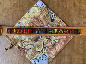 Wild at Heart Foundation Beaded Collar: Light Tan, Brown & Rainbow
